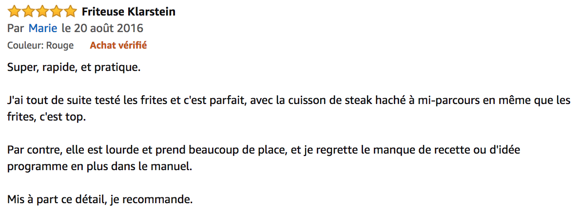 commentaire Klarstein VitAir Turbo