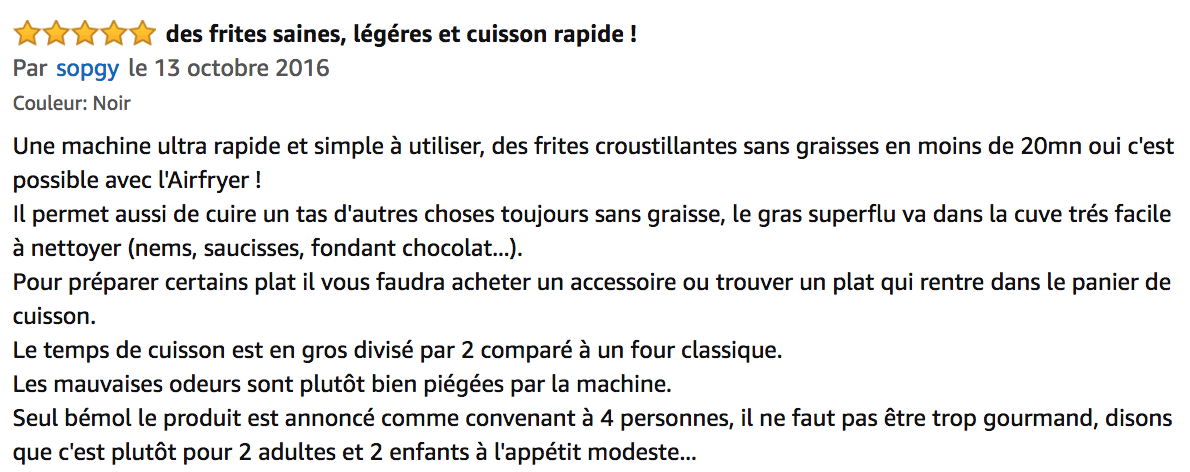 commentaire Philips Airfryer